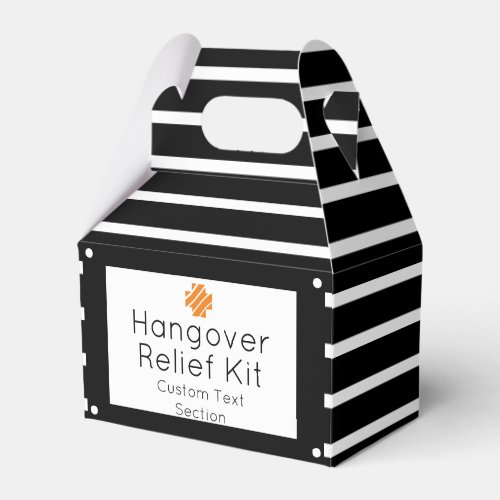 Chic Black and White Hangover Relief Kit Favor Boxes