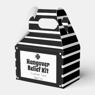 Chic Black and White Hangover Relief Kit Favor Boxes
