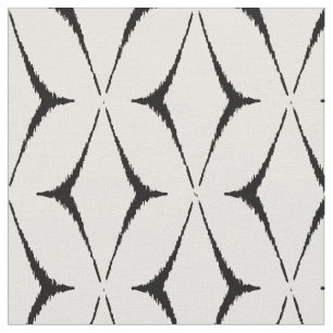 Chic black and white ikat tribal pattern fabric