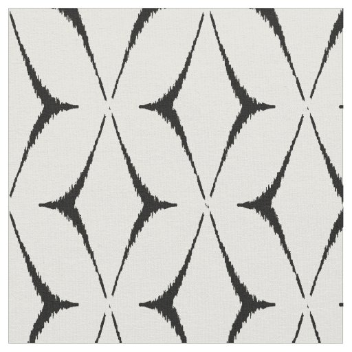 Chic black and white ikat tribal pattern fabric