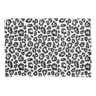 Chic Black and White Leopard Print Pillow Case