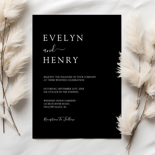  Chic Black and White Minimalist Wedding Invitation