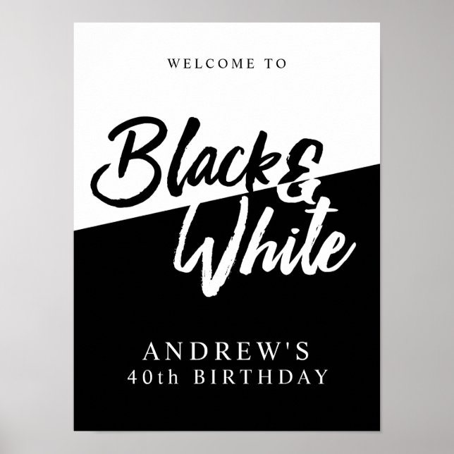 Chic Black and White Party Poster (Front)