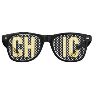 'CHIC' Black and White Party Retro Sunglasses