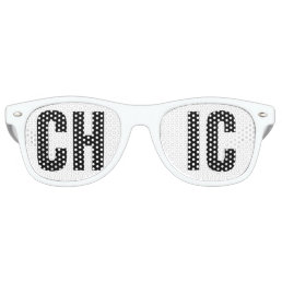 &#39;CHIC&#39; Black and White Party Retro Sunglasses