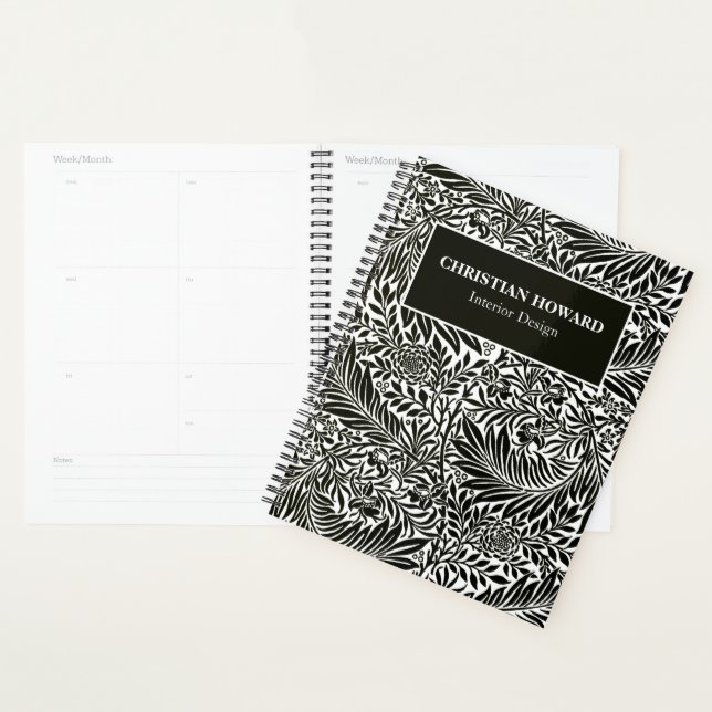 Chic Black and White Pattern Business Owners Plann Planner (Display)