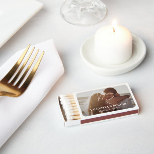 Chic Black and White Photo Modern Wedding Matchboxes