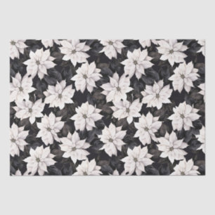 Chic black and white poinsettia tissue paper