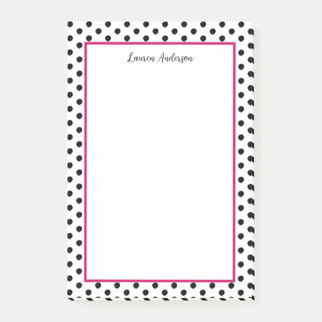 Chic Black and White polka dot  Post-it Notes (Front)