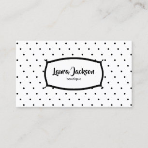 Chic Black and White Polka Dots Business Card
