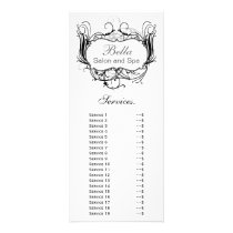 chic  black and white Services rack card