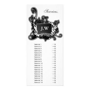chic black and white Services rack card