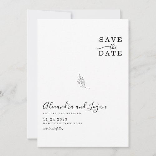 Chic Black and White Signature Script QR Code Save The Date