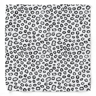 Chic Black and White Snow Leopard Animal Print Bandana