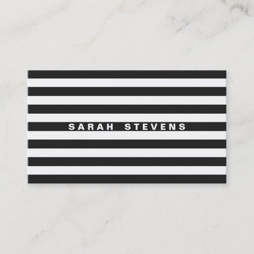 Chic Black and White Striped Modern Makeup Artist Business Card Templates