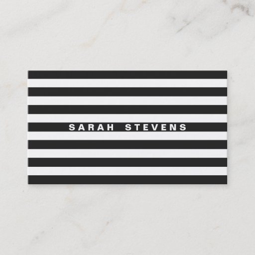 Customizable Chic Black and White Striped Modern Makeup Artist Business Card Templates