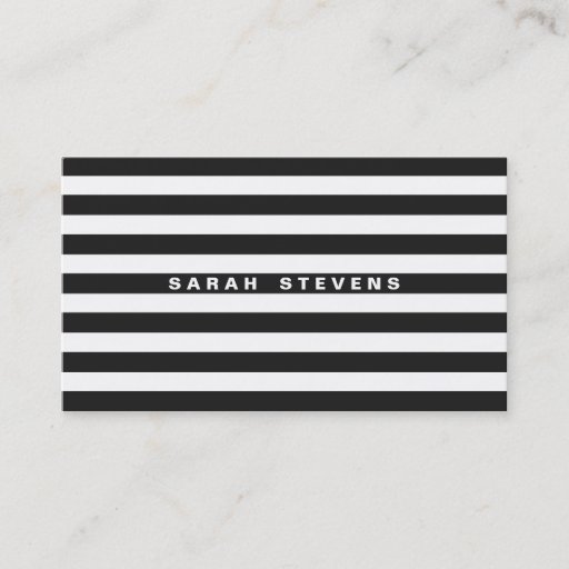 Customizable Chic Black and White Striped Modern Salon &amp; Spa Business Card Template