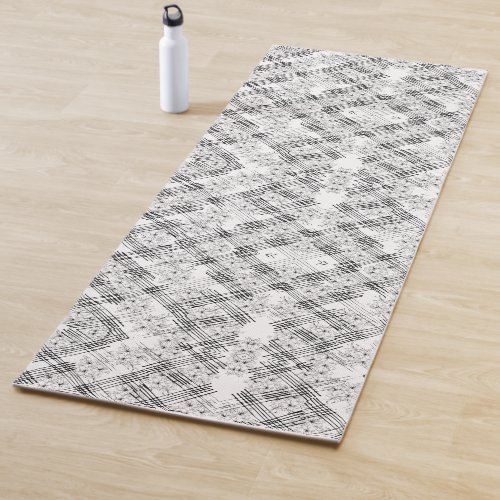 Chic Black and white stripes and flowers pattern Yoga Mat