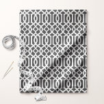 Chic Black and White Trellis Lattice Pattern Fabric