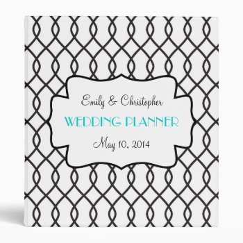 Chic Black And White Wedding Binder by cami7669 at Zazzle