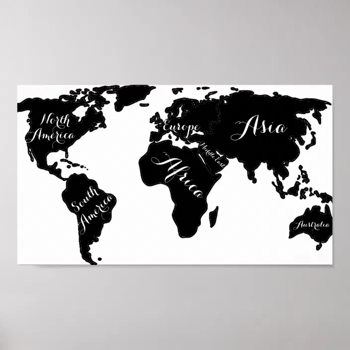 chic black and white world map globe hipster print zazzle com
