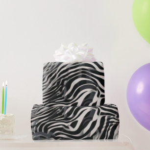 Chic Black and White Zebra Print Luxury Animal  Wrapping Paper