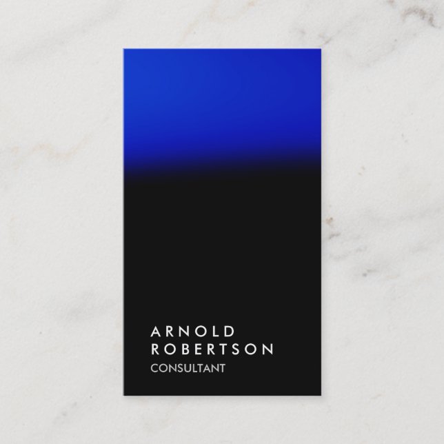 Chic black blue unique professional business card (Front)