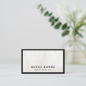 Chic Black Border  White Wood Professional  Calling Card (Standing Front)