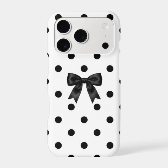 Chic Black Bow & Polka Dot Phone Case iphone 17 pr (Back)