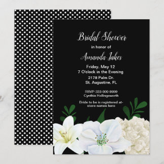 Chic Black Bridal Shower Invitation