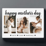 Chic Black Calligraphy 3 Photo Mother’s Day Gift Plaque<br><div class="desc">Greet your Mom a “Happy Mother’s Day” with this beautiful gift plaque that has calligraphic lettering. Place your names on the bottom and change the pictures for a personalized touch.</div>