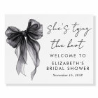 Chic Black Coquette Bow Bridal Shower Welcome