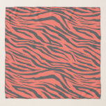 Chic Black Coral Zebra Pattern Scarf<br><div class="desc">Chic chiffon scarf with a stylish off-black and coral zebra pattern. Elegant and fashionable design. Exclusively designed for you by Happy Dolphin Studio. If you need any help or matching products,  please contact us at happydolphinstudio@outlook.com.</div>