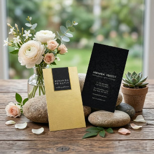 Chic Black & Faux Gold Foil Wedding Event Planners Business Card