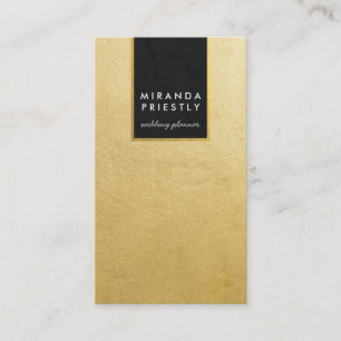 Chic Black & Faux Gold Foil Wedding Event Planners Business Card
