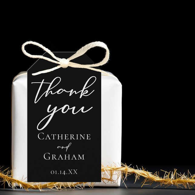 Chic Black Formal Wedding Favor Gift Tags (Creator Uploaded)