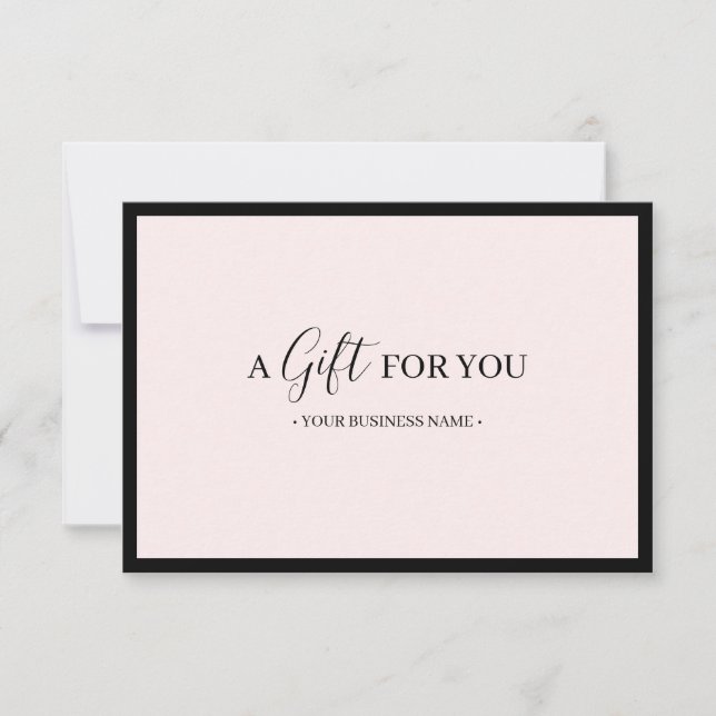 Chic Black Frame Customized Gift Certificate (Front)