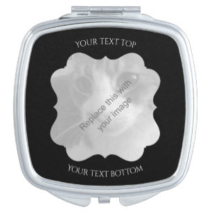 Chic black frame for your photo compact mirror