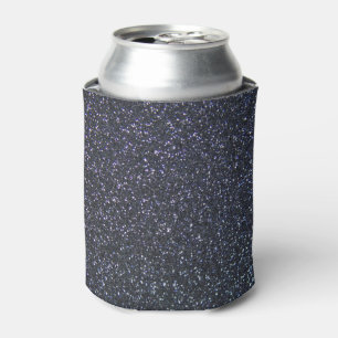 Chic Black Glitter Sparkle Can Cooler