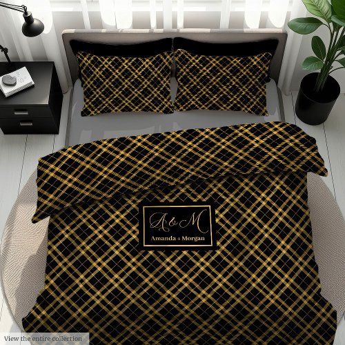 Chic Black Gold 50th Birthday Gift Duvet Cover 