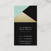 Chic Black & Gold Abstract Business Card Pack (Back)