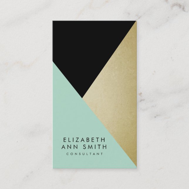 Chic Black & Gold Abstract Business Card Pack (Front)