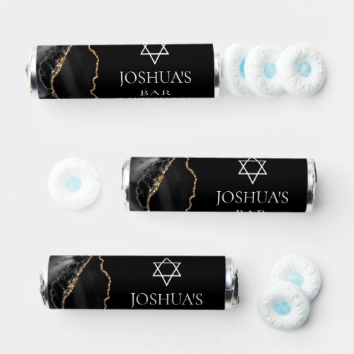 Chic Black Gold Agate Bar Mitzvah Custom Party