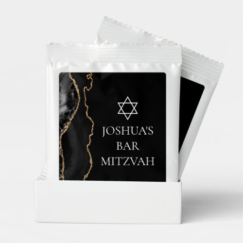 Chic Black Gold Agate Bar Mitzvah Custom Party