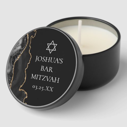 Chic Black Gold Agate Bar Mitzvah Custom Party