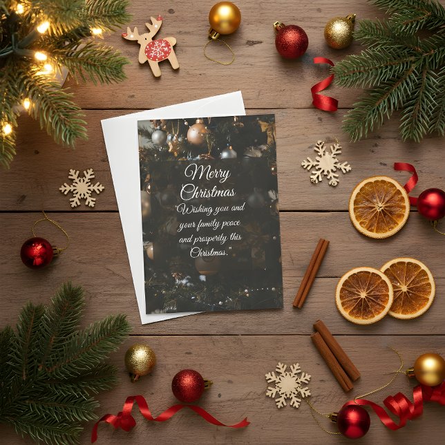 Chic Black & Gold Christmas Greeting Card | Elegan (Creator Uploaded)