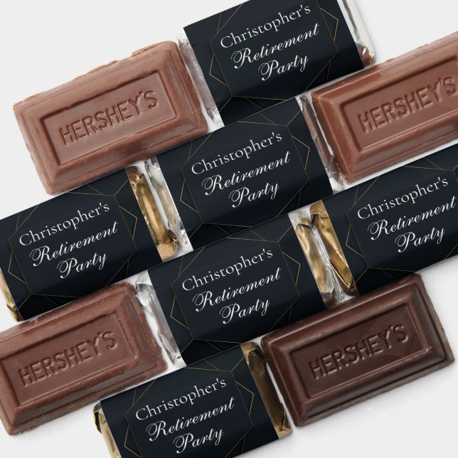 Chic Black Gold Custom Retirement Party Hershey's Miniatures (Assorted)