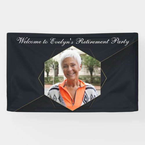 Chic Black Gold Custom Retirement Party Photo