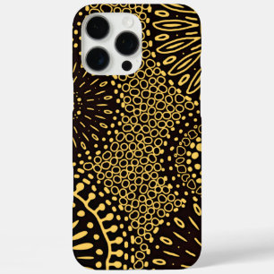 Chic Black Gold Ethnic Floral iPhone 16 Pro Max Case