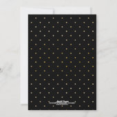 Chic Black Gold Glitter Personalized Bridal Shower Invitation (Back)